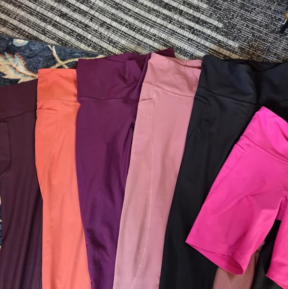 Leggings Set 6 Like New Old Navy Active Bundle Medium 5 High Rise 1 Biker Shorts - Picture 2 of 16